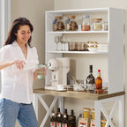 Étagère de cuisine à 5 niveaux Moasis avec étagères de rangement, support pour four à micro-ondes, organisateur d'étagère de cuisine