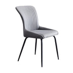 Chaises de salle à manger sans accoudoirs gris foncé industrielles