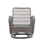 Ensemble de 3 chaises de jardin pivotantes et basculantes d'extérieur, ensemble de conversation de terrasse à 360 degrés