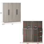 Armoire moderne autoportante en bois massif avec étagères de rangement
