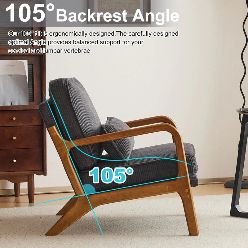 Fauteuil d'appoint rembourré Mid-Century Modern