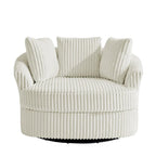 DREAMSIDEA Lot de 2 fauteuils pivotants recouverts de tissu, accoudoirs encastrés
