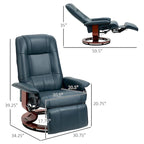 Fauteuil inclinable manuel pivotant en similicuir HomCom avec repose-pieds confortable et relaxant