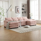 Canapé modulable Cloud pour salon, canapé d'angle moderne en chenille/boucle, canapé convertible modulable confortable avec double méridienne