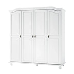 Palace Imports Kyle Armoire 4 portes 100 % en bois massif avec portes en bois massif ou portes miroir