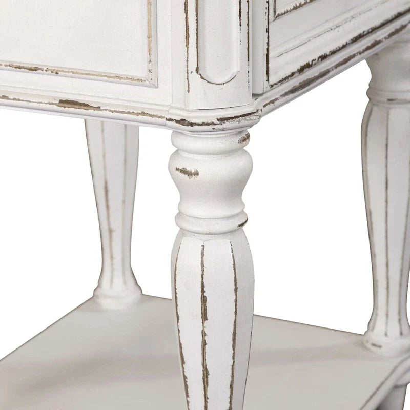 Table de chevet à pieds blancs antiques Magnolia Manor