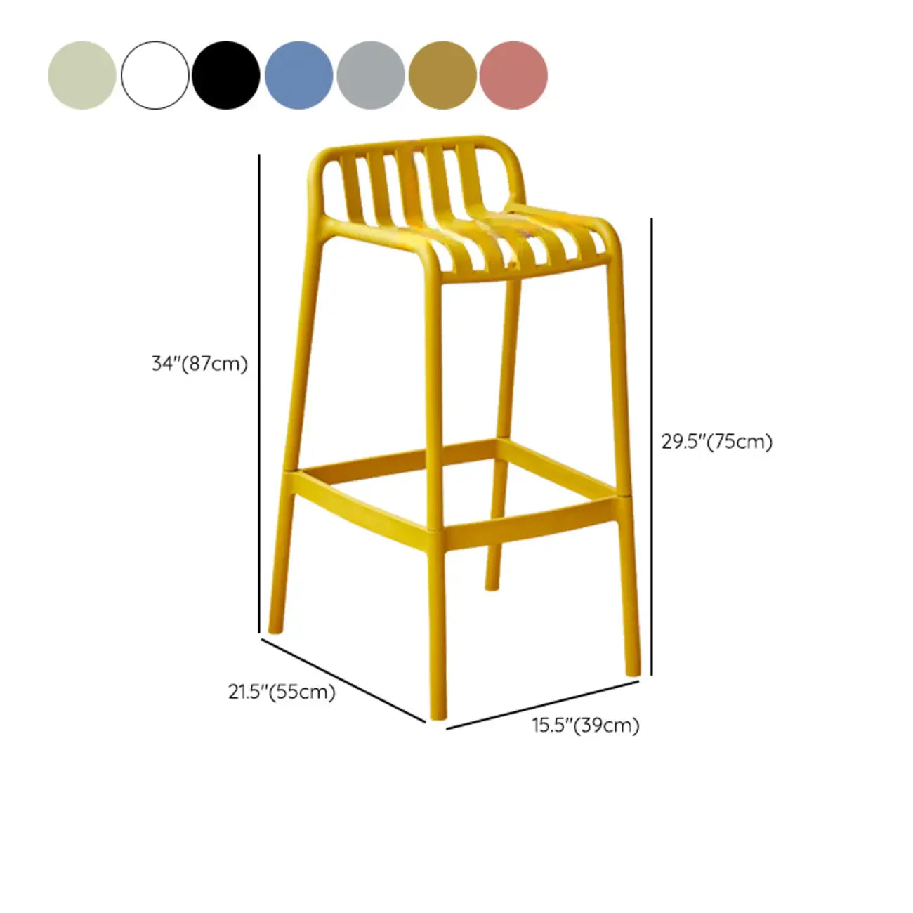Tabouret de Bar Minimaliste en Plastique pour Intérieur Extérieur