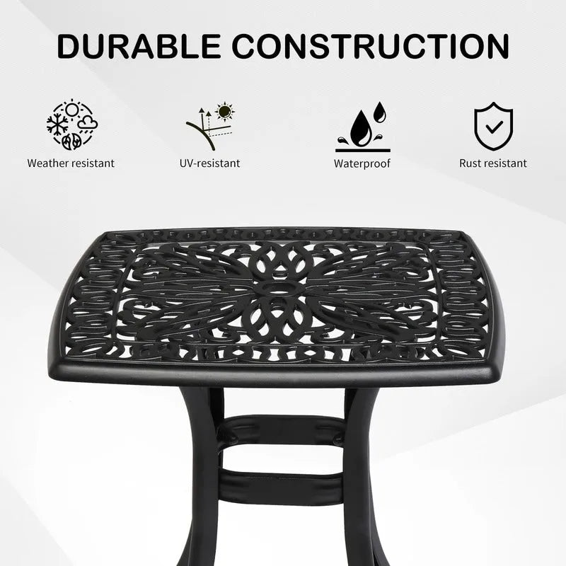 Patio 21 Table de salle à manger en fonte d'aluminium avec trou pour parasol