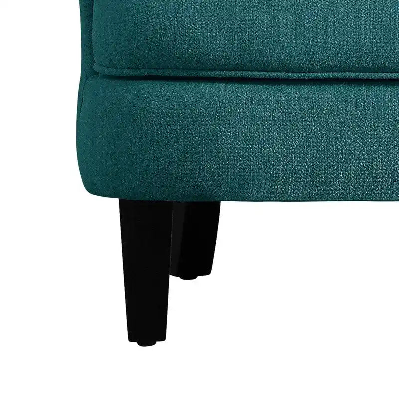 Moser Bay Mignon Fauteuil d'appoint à oreilles capitonné large de 76 cm en velours et lin
