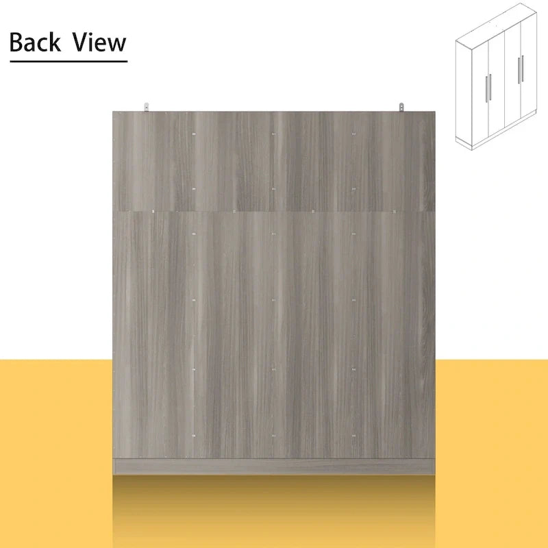 Armoire moderne autoportante en bois massif avec étagères de rangement