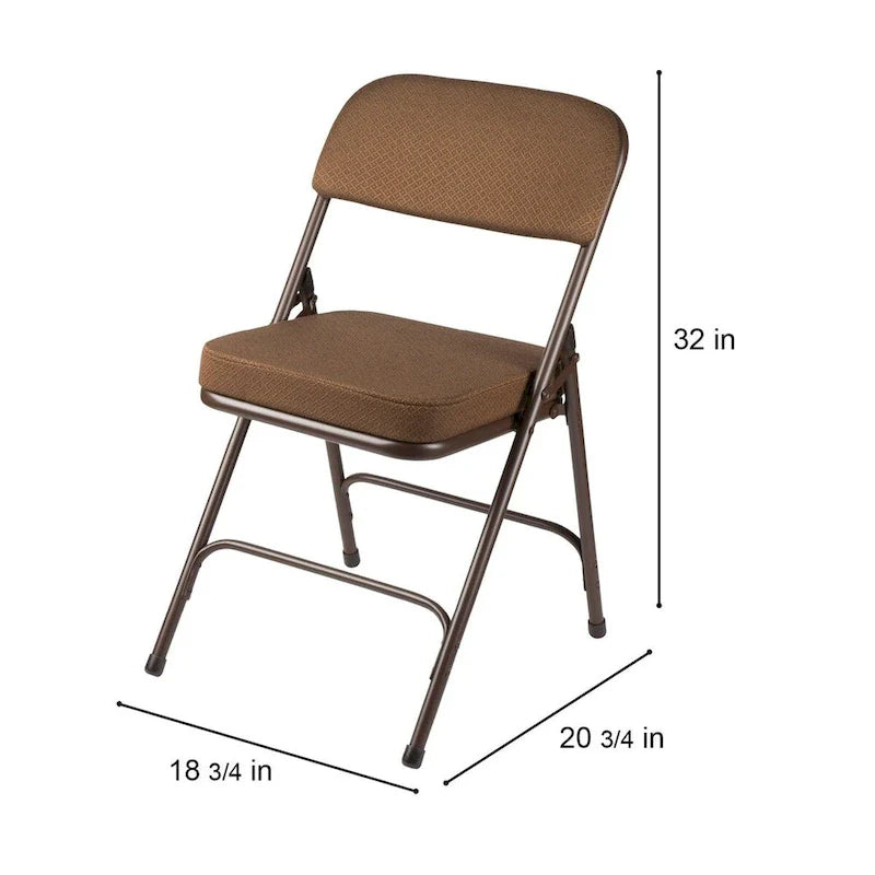 Chaise pliante de luxe matelassée en tissu de la collection Bernadine de Hampden Furnishings, lot de 2