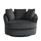 DREAMSIDEA Lot de 2 fauteuils pivotants recouverts de tissu, accoudoirs encastrés