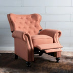 Fauteuil inclinable en tissu touffeté Walder avec têtes de clous par Christopher Knight Home