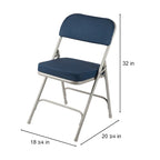 Chaise pliante de luxe matelassée en tissu de la collection Bernadine de Hampden Furnishings, lot de 2