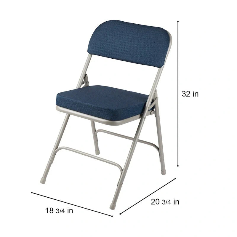 Chaise pliante de luxe matelassée en tissu de la collection Bernadine de Hampden Furnishings, lot de 2