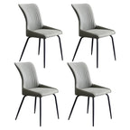 Chaises de salle à manger sans accoudoirs gris foncé industrielles