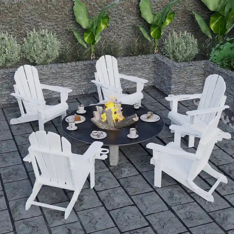Chaise Adirondack pliante d'extérieur avec porte-gobelet