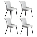 Chaises de salle à manger sans accoudoirs gris foncé industrielles