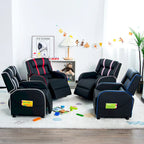 Fauteuil inclinable pour enfants Gymax Canapé ergonomique en cuir avec repose-pieds