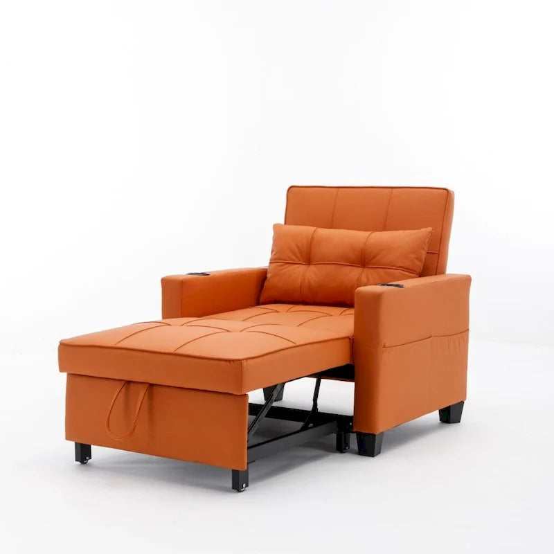 Fauteuil Lit Futon Convertible Fauteuil 3-en-1 Fauteuils Lits avec Ports USB
