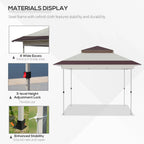 Outsunny 12 x 12 Tonnelle escamotable Pare-soleil Tente instantanée pliable avec filet latéral en maille, Hauteur réglable sur 3 niveaux