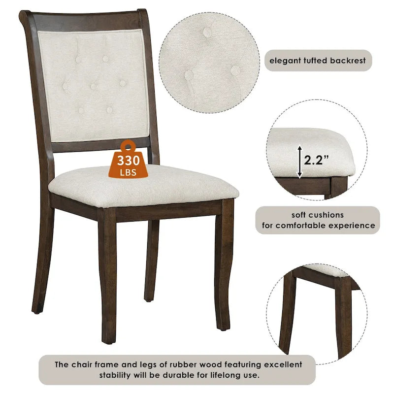 Ensembles de salle à manger 5 pièces Lak Retro avec chaises rembourrées par GDFStudio