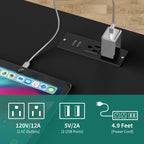 Tables de chevet (lot de 2) avec station de charge, table d'appoint avec 2 tiroirs, ports USB et prises, pour chambre à coucher