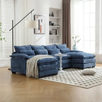 Canapé modulable Cloud pour salon, canapé d'angle moderne en chenille/boucle, canapé convertible modulable confortable avec double méridienne