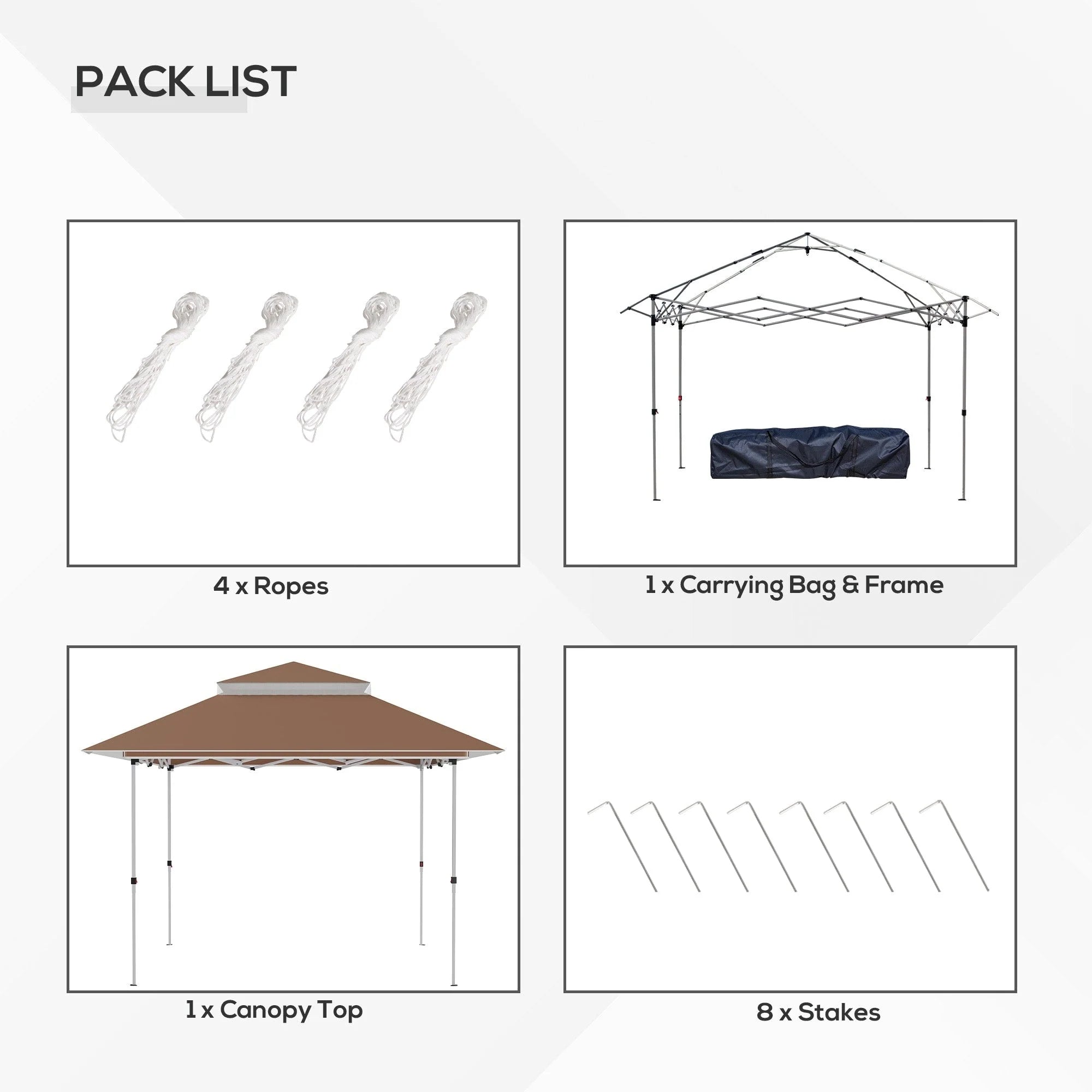 Outsunny 12 x 12 Tonnelle escamotable Pare-soleil Tente instantanée pliable avec filet latéral en maille, Hauteur réglable sur 3 niveaux