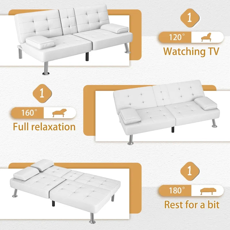 Canapé Futon Convertible Homall avec Porte-gobelets et Oreillers