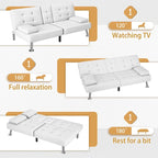 Canapé Futon Convertible Homall avec Porte-gobelets et Oreillers