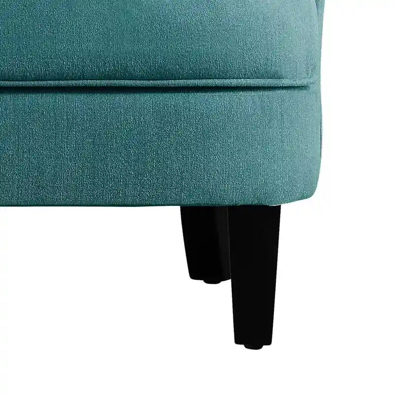Moser Bay Mignon Fauteuil d'appoint à oreilles capitonné large de 76 cm en velours et lin
