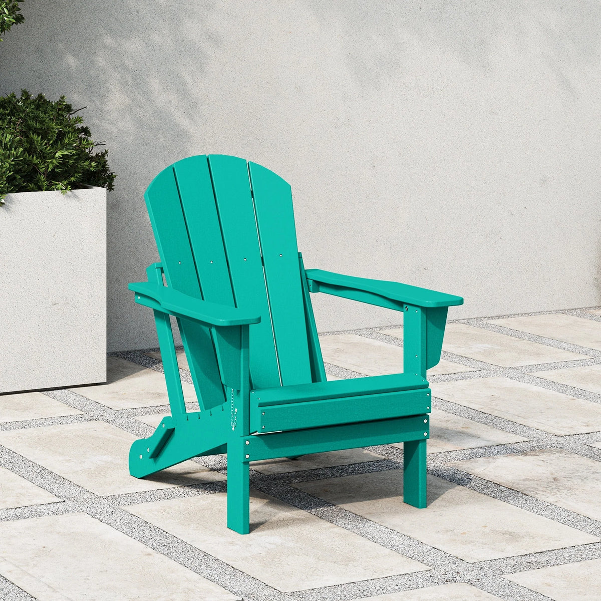 Chaise Adirondack pliante d'extérieur tout temps Polytrends Laguna résistante à la décoloration pour patio