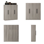 Armoire moderne autoportante en bois massif avec étagères de rangement