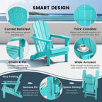 Chaise Adirondack pliante d'extérieur tout temps Polytrends Laguna résistante à la décoloration pour patio