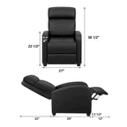 Fauteuil inclinable à dossier basculant en similicuir, marron / noir / gris / kaki / rouge / beige, simple