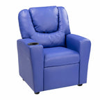 Fauteuil inclinable pour enfants en PVC avec fonction d'inclinaison par poussée, porte-gobelet et repose-pieds confortable