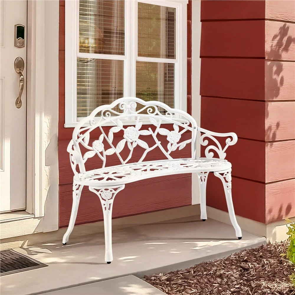 Banc extérieur en métal Yaheetech Banc de jardin de parc - N/A