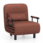 Chaise Longue Pliante Convertible en Lit Canapé avec Dossier Réglable