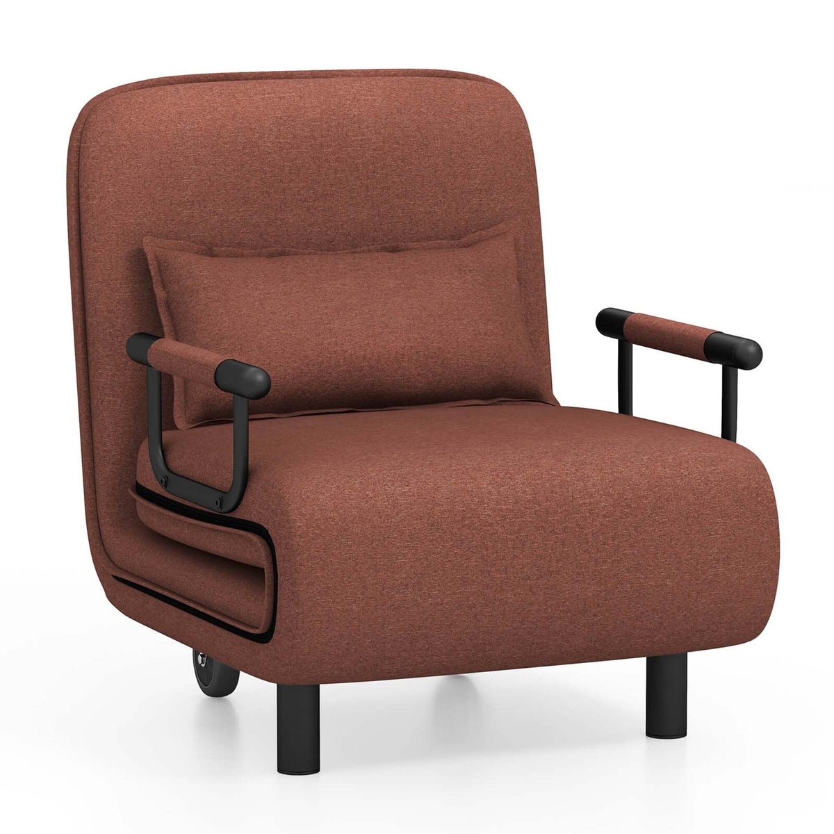 Chaise Longue Pliante Convertible en Lit Canapé avec Dossier Réglable