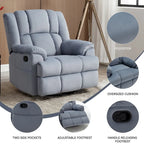Fauteuil Inclinable Pivotant à Bascule Lazy Boy, Grand Fauteuil Inclinable Manuel Rembourré avec Accoudoirs et Dossier Capitonnés