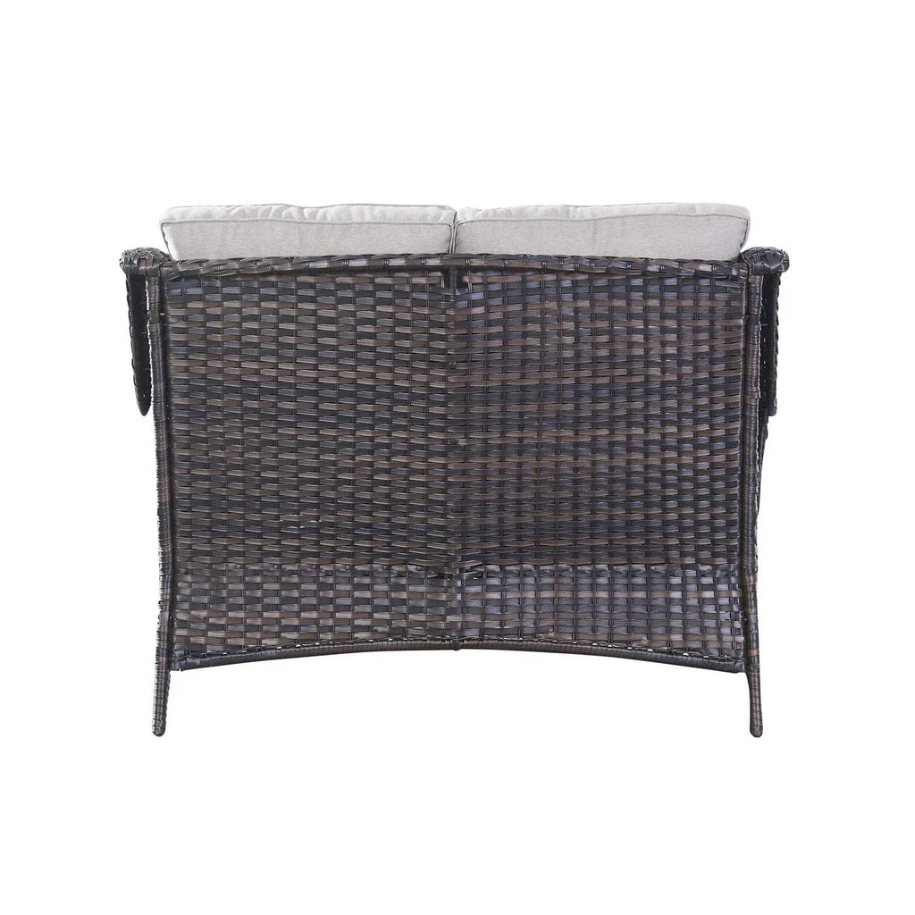 Gymojoy Canapé d'extérieur deux places en rotin Wicker Sofa Set