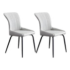 Chaises de salle à manger sans accoudoirs gris foncé industrielles
