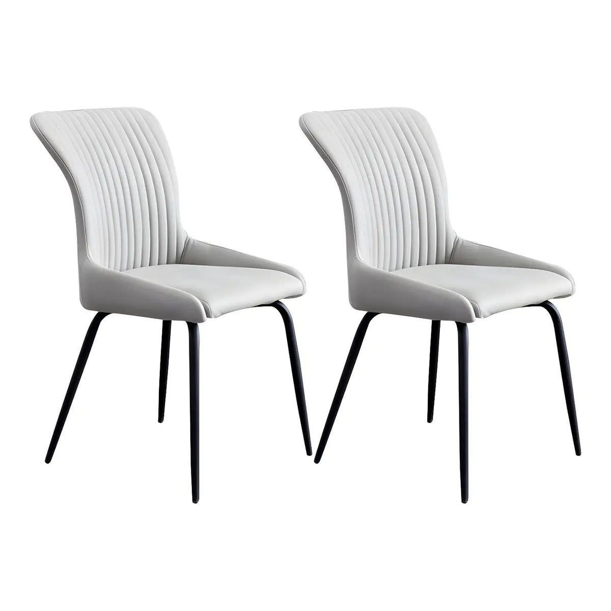 Chaises de salle à manger sans accoudoirs gris foncé industrielles
