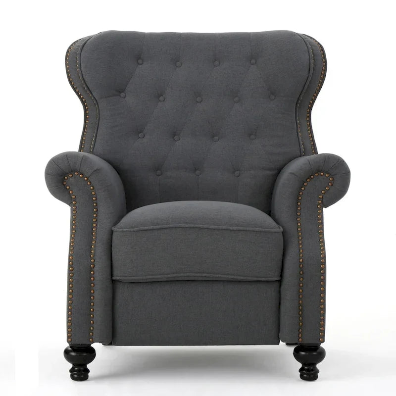 Fauteuil inclinable en tissu touffeté Walder avec têtes de clous par Christopher Knight Home