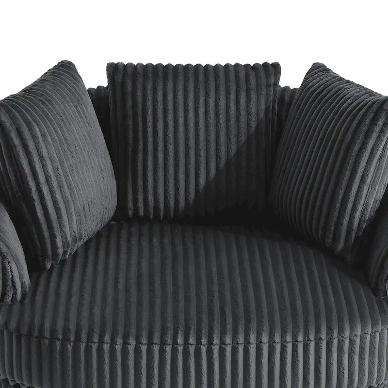 DREAMSIDEA Lot de 2 fauteuils pivotants recouverts de tissu, accoudoirs encastrés