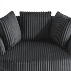 DREAMSIDEA Lot de 2 fauteuils pivotants recouverts de tissu, accoudoirs encastrés
