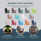 Chaise Adirondack pliante d'extérieur tout temps Polytrends Laguna résistante à la décoloration pour patio