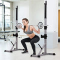 Soozier Rack à squat/banc de musculation en acier 2 pièces réglable en hauteur - N/A