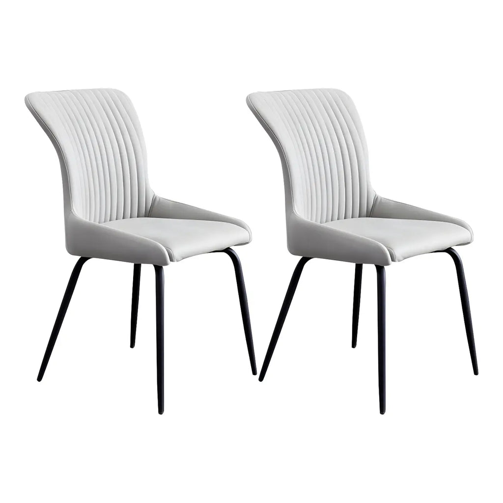 Chaises de salle à manger sans accoudoirs gris foncé industrielles